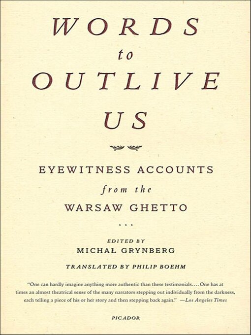 Title details for Words to Outlive Us by Michal Grynberg - Wait list